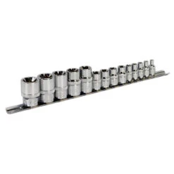 Sealey AK618 1/4, 3/8 & 1/2" Sq Drive TRX-Star Socket Set E4-E24 (14 Piece)