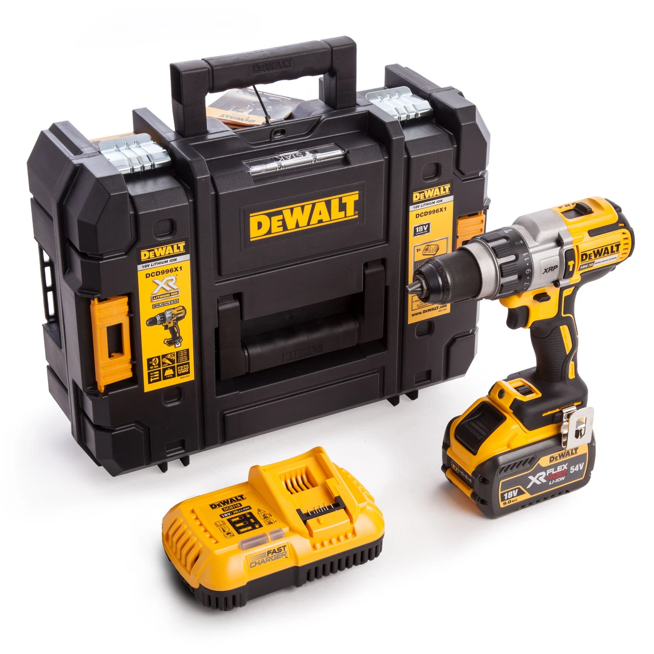 Dewalt DCD996X1 18V XR Brushless Combi Drill (1 X 9.0Ah FlexVolt Battery) In TStak Case 3 Dewalt DCD996X1 18V XR Brushless Combi Drill (1 X 9.0Ah FlexVolt Battery) In TStak Case
