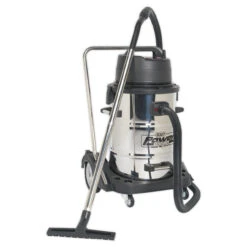Sealey PC477 Industrial Wet & Dry Vacuum Cleaner With Stainless Steel Drum 77L (240V)