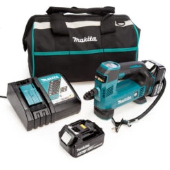 Makita DMP180 18V LXT Inflator, Toolbag, Charger (2 X 5.0Ah Batteries)