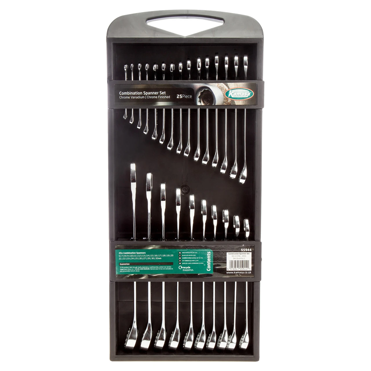 Kamasa 55944 Metric Combination Spanner Set In Tray (25 Piece) 3 Kamasa 55944 Metric Combination Spanner Set In Tray (25 Piece)