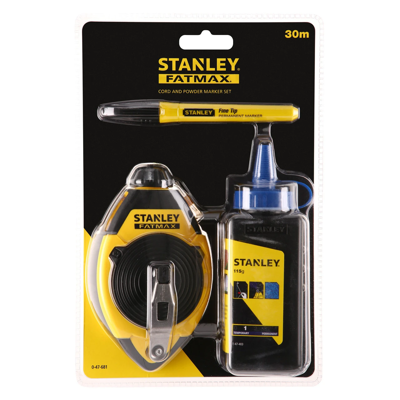 Stanley 0-47-681 FatMax Chalk Line & Blue Builders Chalk 30m 4 Stanley 0-47-681 FatMax Chalk Line & Blue Builders Chalk 30m - Image 2